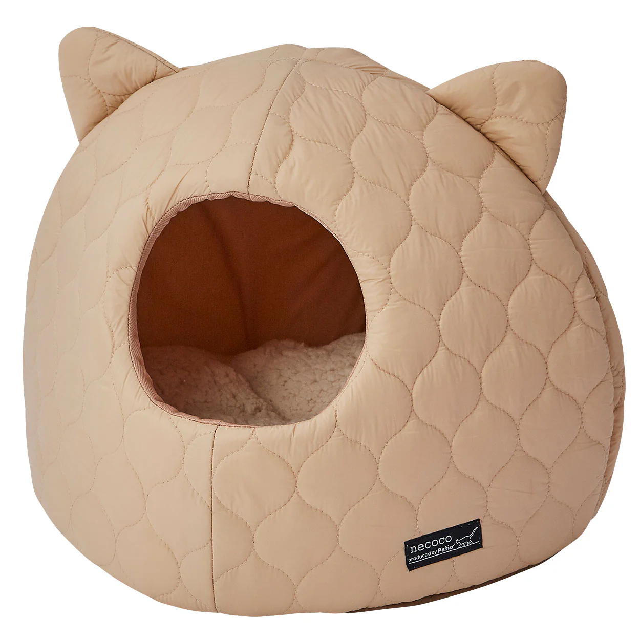 Petio Necoco Quilted Cat Ear Dome Bed with Cushion - Image 3